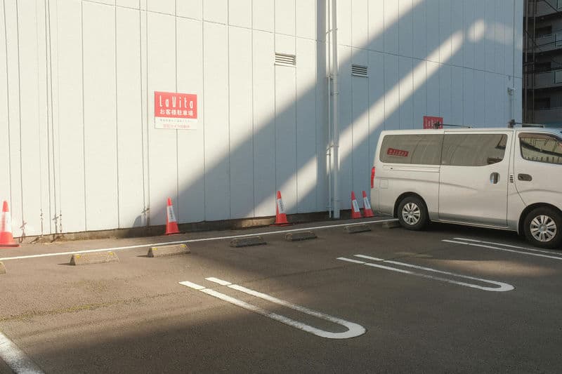 Commercial parking lot after exterior cleaning